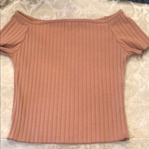 Ribbed off the shoulder top